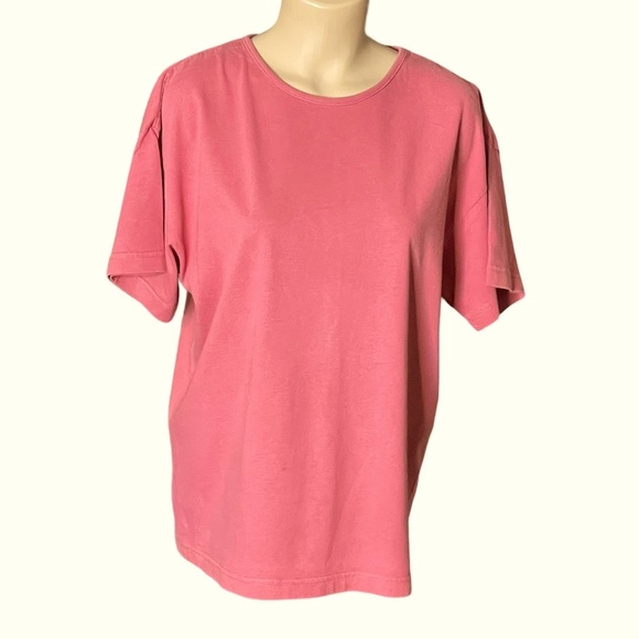 WOOLRICH Tee Shirt Short Sleeve Cotton Pink Mauve Size Large - Picture 1 of 9